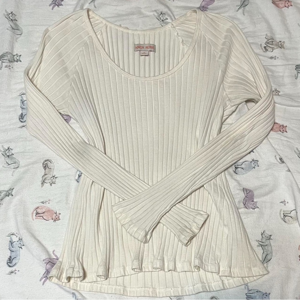 Knox Rose Cream Long Sleeve Top